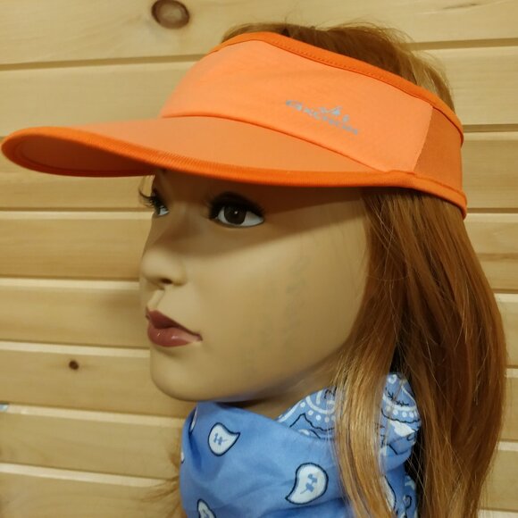Orange Sun Visor with Elastic Moisture-Wicking Headband - Picture 1 of 5
